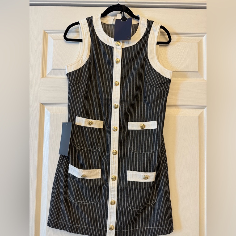 Tuckernuck Pomander Place NWT Violeta Black & White Sleeveless Dress Small - Picture 2 of 2